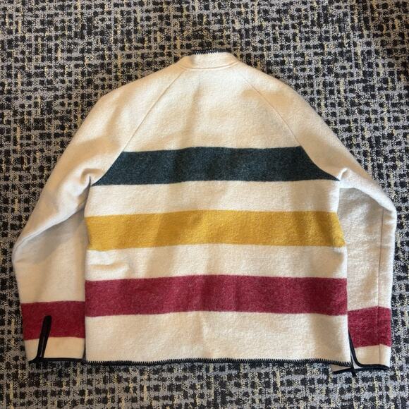 Vintage Woolrich Hudson Bay Stripe Sweater Jacket Mens Large Pullover 80s Wool - Picture 3 of 10